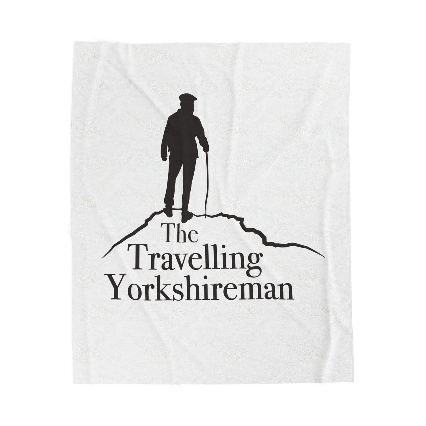 Travelling Yorkshireman Velveteen Plush Blanket, Cozy Gift for Travel Lovers, Warm Throw for Home Decor, Personalised Blanket, Hiking Decor