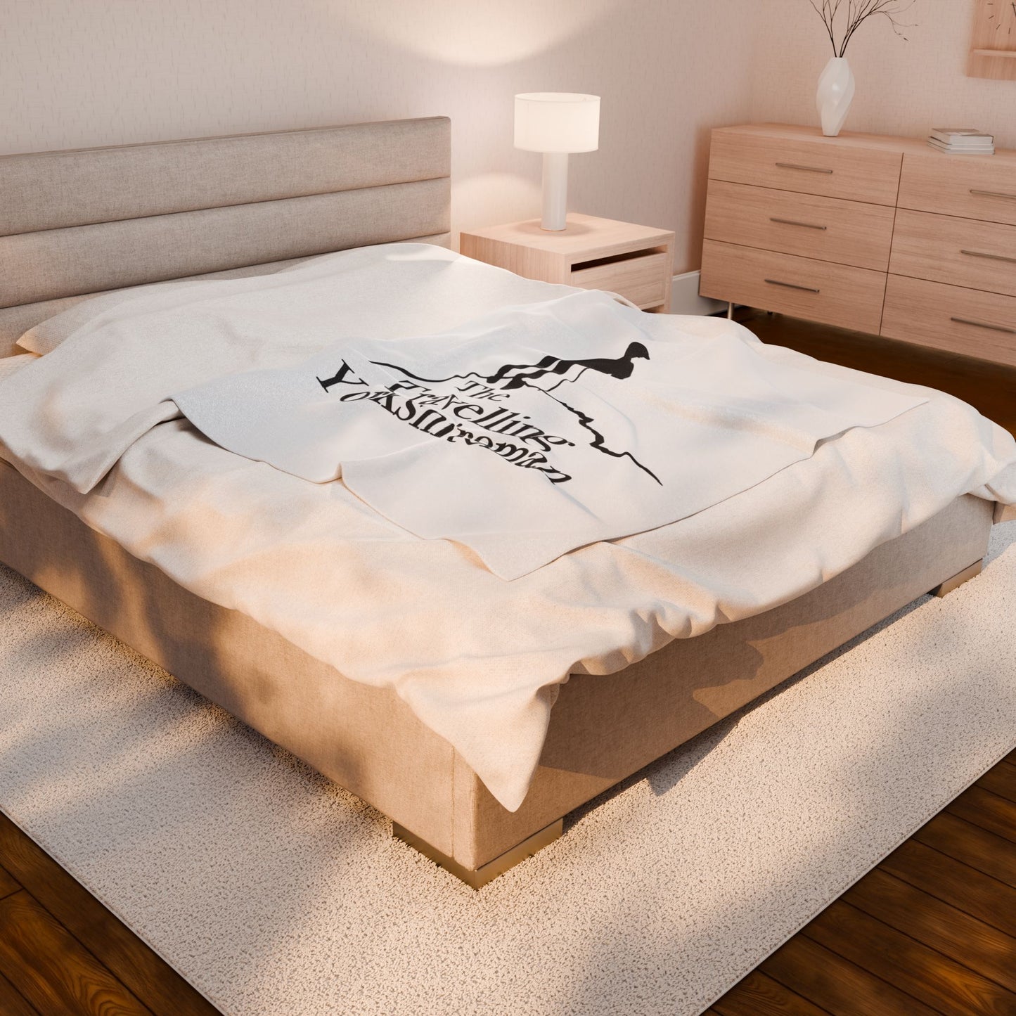 Travelling Yorkshireman Velveteen Plush Blanket, Cozy Gift for Travel Lovers, Warm Throw for Home Decor, Personalised Blanket, Hiking Decor